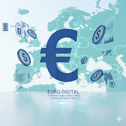 El euro digital es un proyecto impulsado por el BCE (Banco Central Europeo) para crear una versión electrónica del euro controlada y garantizada por éste. 